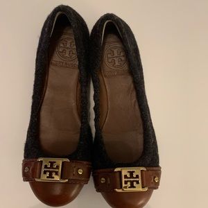 Tory Burch Grey Cloth Flats